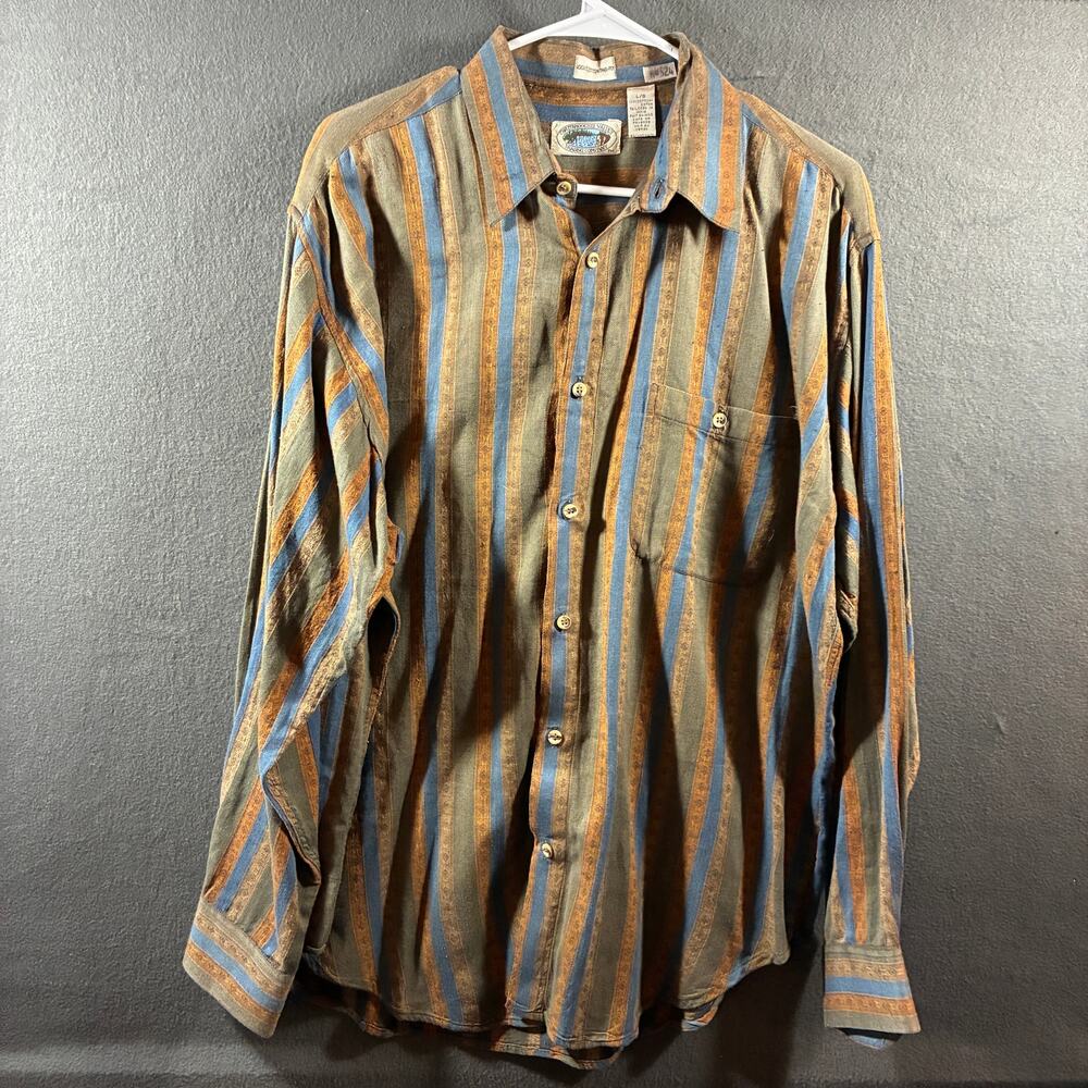vtg chattahoochee valley men cotton shirt large western festival outdoor hiking